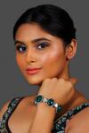 Buy_Studio6 Jewels_Green Stones Doublet Embellished Bracelet _at_Aza_Fashions