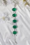 Shop_Studio6 Jewels_Green Stones Doublet Embellished Bracelet _at_Aza_Fashions