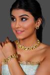 Buy_Studio6 Jewels_Yellow Stones Embellished Necklace Set _at_Aza_Fashions