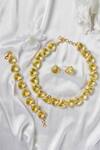 Shop_Studio6 Jewels_Yellow Stones Embellished Necklace Set _at_Aza_Fashions
