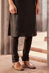 Buy_Nidhika Shekhar_Black Chanderi Printed Paisley Sleeve Kurta Set _Online_at_Aza_Fashions