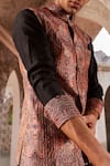 Nidhika Shekhar_Black Lining Shantoon Printed Paisley Bundi _at_Aza_Fashions