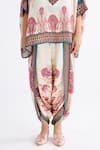 Rajdeep Ranawat_Multi Color Silk Print Abstract Stand Collar Chanel Mandala Tunic With Pant _Online_at_Aza_Fashions