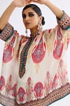 Buy_Rajdeep Ranawat_Multi Color Silk Print Abstract Stand Collar Chanel Mandala Tunic With Pant 