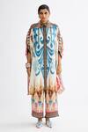 Buy_Rajdeep Ranawat_Multi Color Silk Print Abstract Collared Neck Kamara Shirt Tunic With Pant _Online_at_Aza_Fashions