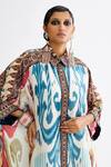 Shop_Rajdeep Ranawat_Multi Color Silk Print Abstract Collared Neck Kamara Shirt Tunic With Pant _Online_at_Aza_Fashions