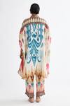 Shop_Rajdeep Ranawat_Multi Color Silk Print Abstract Collared Neck Kamara Shirt Tunic With Pant _at_Aza_Fashions