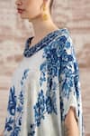 Buy_Rajdeep Ranawat_Blue Silk Printed Floral Cowl Neck Lavanya Draped Tunic And Dhoti Pant Set 