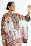 Buy_Rajdeep Ranawat_Multi Color Silk Bandeau Neck Chanel Printed Tunic And Flared Pant Set
