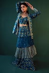 Buy_Suave_Blue Dola Silk Embroidery Floral Aasmani Embellished Lehenga Set _at_Aza_Fashions