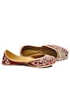 Shop_Yassio_Maroon Berenice Embroidered Juttis_at_Aza_Fashions
