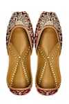 Buy_Yassio_Maroon Berenice Embroidered Juttis_Online_at_Aza_Fashions