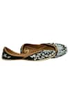 Shop_Yassio_Black Blanca Velvet Embroidered Juttis _at_Aza_Fashions