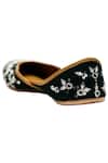 Yassio_Black Blanca Velvet Embroidered Juttis _Online_at_Aza_Fashions
