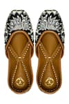 Buy_Yassio_Black Blanca Velvet Embroidered Juttis _Online_at_Aza_Fashions