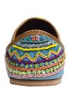 Yassio_Blue Helen Sequin And Bead Embroidered Juttis _Online_at_Aza_Fashions