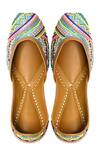 Buy_Yassio_Blue Helen Sequin And Bead Embroidered Juttis _Online_at_Aza_Fashions