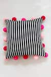 Buy_Throwpillow_White Blend Of Cotton And Polyester Stripe Pattern Cushion Cover _Online_at_Aza_Fashions