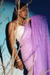 Buy_Paaprika_Purple Pure Georgette Mukaish Embroidered Saree 