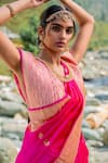 Paaprika_Pink Pure Silk Woven Banarasi Motifs Saree _Online_at_Aza_Fashions