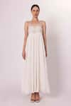 Buy_SHIMONA_Off White Seer Sucker Embroidered Thread Halter Scarlet Yoke Dress  _at_Aza_Fashions