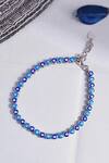 Shop_Curio Cottage_Silver Plated Charms Of Evil Eye Enamelled Bracelet _at_Aza_Fashions