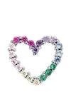 Curio Cottage_Silver Plated Crystals, Cut Work Rainbow Heart Studded Earrings _Online_at_Aza_Fashions