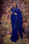 Shilpi Gupta_Blue Neptune Embroidered Pre-draped Skirt Saree With Blouse _Online_at_Aza_Fashions