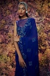 Buy_Shilpi Gupta_Blue Neptune Embroidered Pre-draped Skirt Saree With Blouse _Online_at_Aza_Fashions