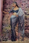 Shilpi Gupta_Grey Uranus Embroidered Saree With Blouse _Online_at_Aza_Fashions