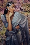 Shilpi Gupta_Grey Uranus Embroidered Saree With Blouse _at_Aza_Fashions