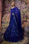 Shilpi Gupta_Blue Malin Embroidered Pre-draped Skirt Saree With Blouse _Online_at_Aza_Fashions