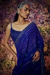 Buy_Shilpi Gupta_Blue Malin Embroidered Pre-draped Skirt Saree With Blouse _Online_at_Aza_Fashions