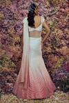 Shop_Shilpi Gupta_White Drape: Stripe Georgette Applique Embroidered Mars Saree Gown For Women_at_Aza_Fashions