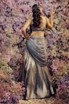 Shop_Shilpi Gupta_Grey Shadow Embroidered Pre-draped Skirt Saree With Blouse_at_Aza_Fashions