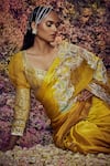 Buy_Shilpi Gupta_Yellow Deeya Embroidered Saree With Blouse _at_Aza_Fashions