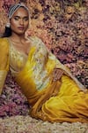 Shilpi Gupta_Yellow Deeya Embroidered Saree With Blouse _Online_at_Aza_Fashions