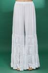 Buy_The Chikankarists_White Modal Cotton Floral Chikankari Sharara_Online_at_Aza_Fashions