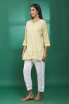 Buy_The Chikankarists_Yellow Cotton Chikankari Kurta_Online_at_Aza_Fashions