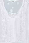 The Chikankarists_White Semi Crepe Chikankari A-line Kurta_at_Aza_Fashions