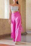 Buy_Style Junkiie_Pink Satin Solid Cargo Pant _Online_at_Aza_Fashions