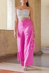 Buy_Style Junkiie_Pink Satin Solid Cargo Pant _at_Aza_Fashions