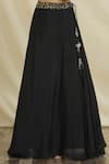 Shop_Samyukta Singhania_Black Blouse Georgette Embellished Sequin Sweetheart Neck Lehenga Set_Online_at_Aza_Fashions