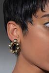 Buy_Isharya_Multi Color Mirror, Enamel, Cubic Zirconia Savage Embellished Stud Earrings_at_Aza_Fashions