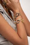 Isharya_Gold Plated Mirror, Cubic Zirconia Stan Abstract Link Bracelet - Single Pc_Online_at_Aza_Fashions