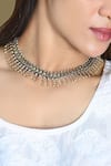 Buy_Noor_Silver Plated Ghungroo Bead Drop Choker Chain Necklace _at_Aza_Fashions