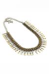Noor_Silver Plated Ghungroo Bead Drop Choker Chain Necklace _Online_at_Aza_Fashions