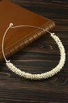 Shop_Noor_Silver Plated Pearl Embellished Hasli Necklace_at_Aza_Fashions