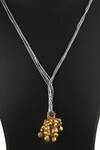 Noor_Silver Plated Floral Design Pendant Chain Necklace _Online_at_Aza_Fashions