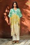 Buy_NUHH_Multi Color Viscose Georgette Joyous Dip Tie Dye Kaftan _at_Aza_Fashions